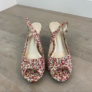 Floral heeled sandals